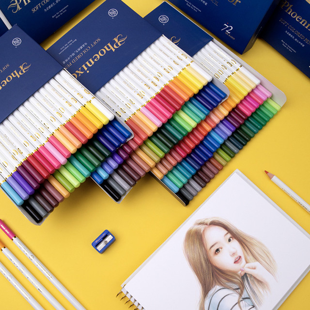 Professional Chinese Style 36/48/72Color Pencils Drawing Pencil Set Oil  Colored Pencils Kit Sharpener Colour